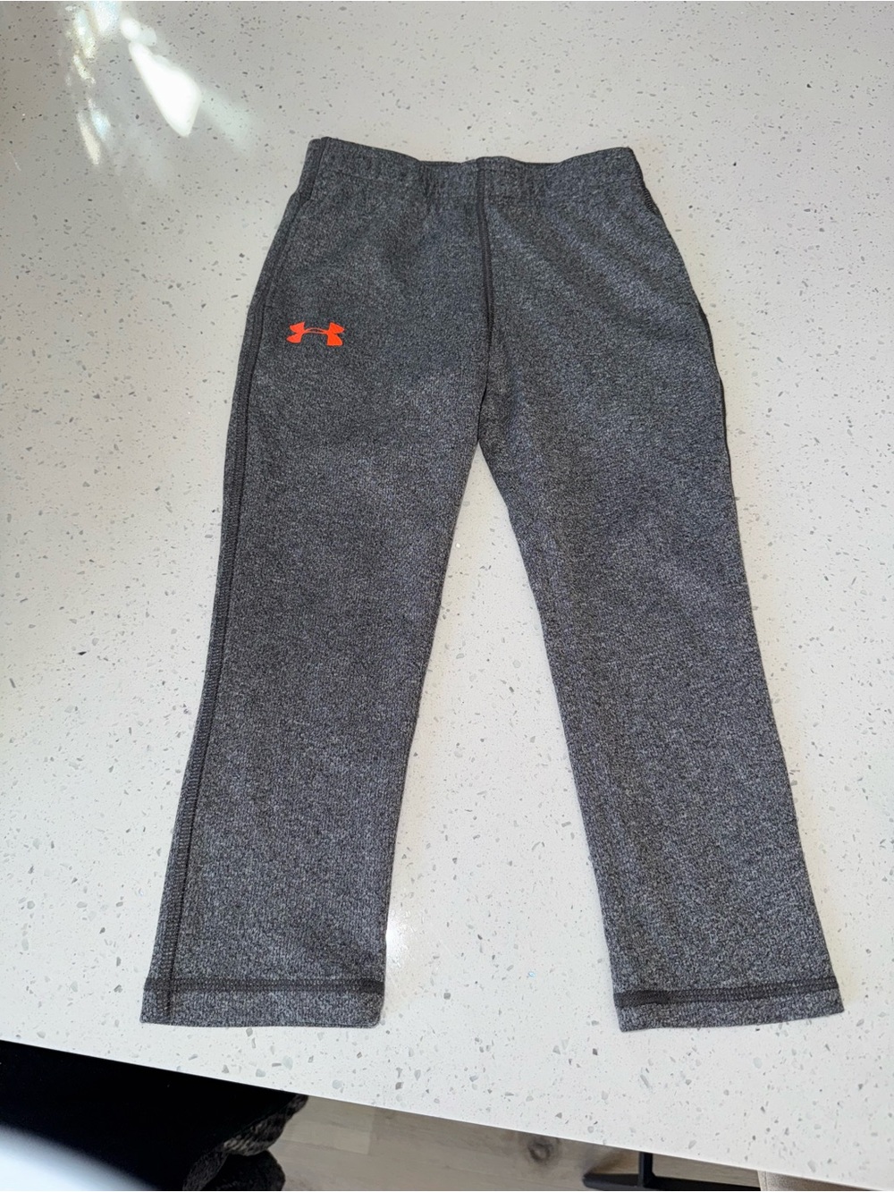 Under Armour Kids' Gray Performance Sweatpants with Orange Logo
